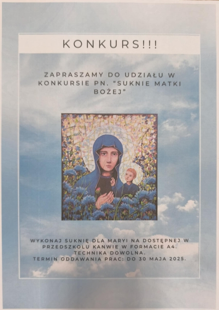 KONKURS PLASTYCZNY ''SUKNIA MATKI BOŻEJ''
